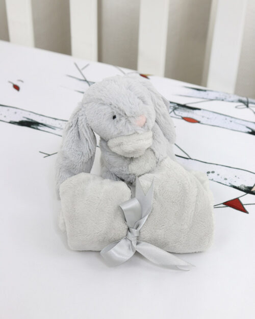 oryginalny prezent dla noworodka: JellyCat króliczek przytulanka ze szmatką