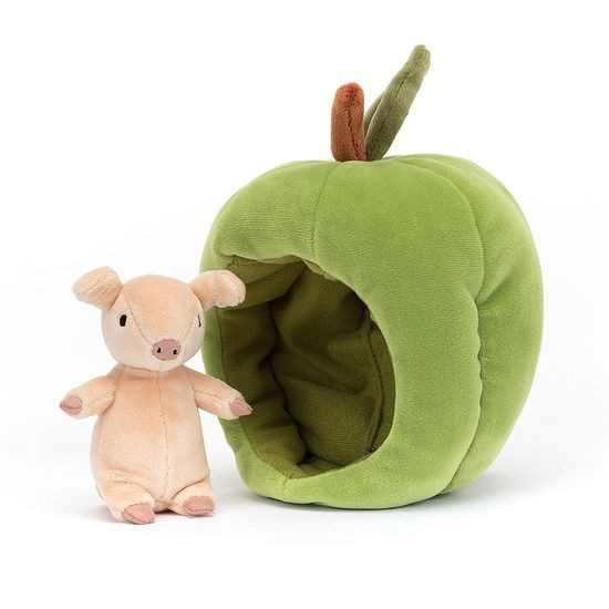 JellyCat – Owocowy Domek Zielone Jabłuszko Prosiaczek 18 cm