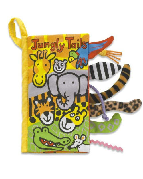 „Jungly Tails” Książeczka Sensoryczna dla Dzieci Dźwięk Słoniątka – JELLYCAT LIMITED