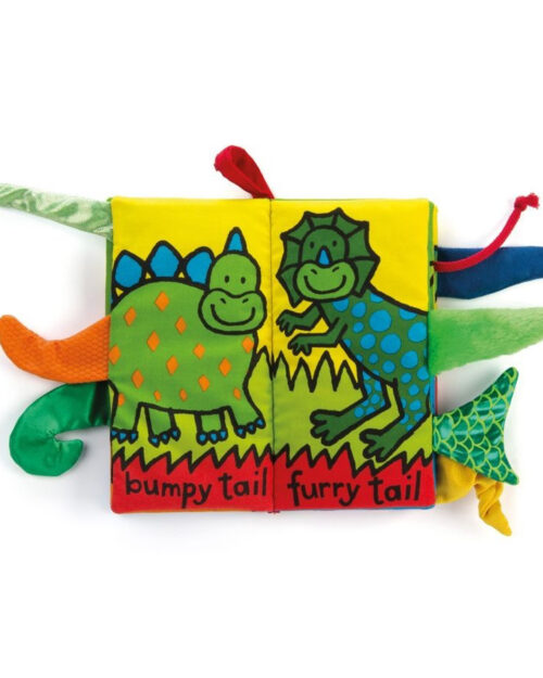 JellyCat – „Dino Tails” Książeczka Sensoryczna dla Dzieci